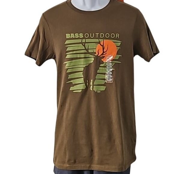 Bass Outdoor Men's Graphic T-Shirt - Military Olive, Size Small, NWT - Picture 3 of 6